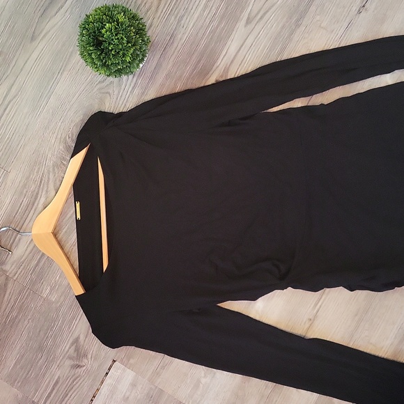Rebecca Minkoff l dress l size Large l Dress l roushed l gathered bodycon l blk - Picture 3 of 14